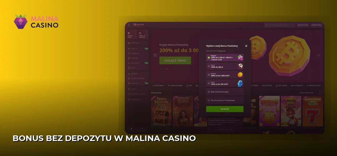 Zrzut ekranu strony Malina