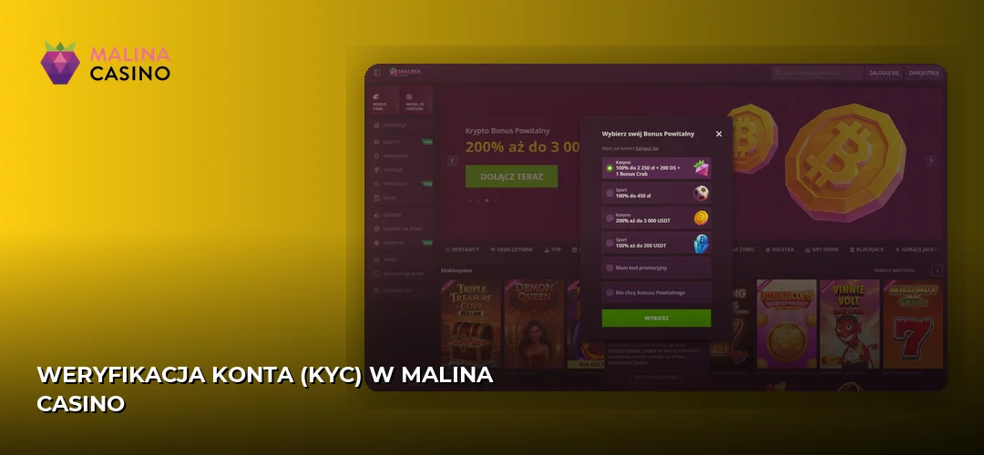 Zrzut ekranu strony Malina