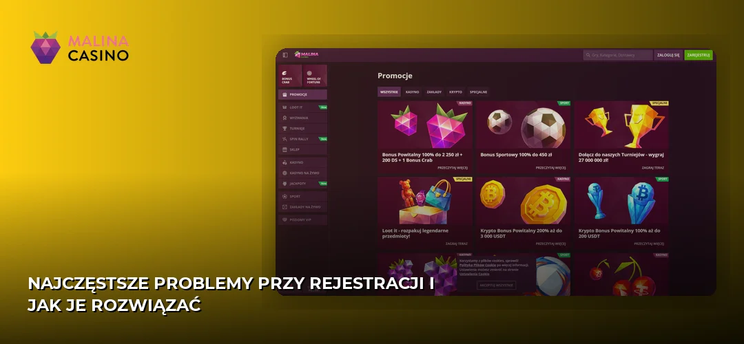 Zrzut ekranu strony Malina