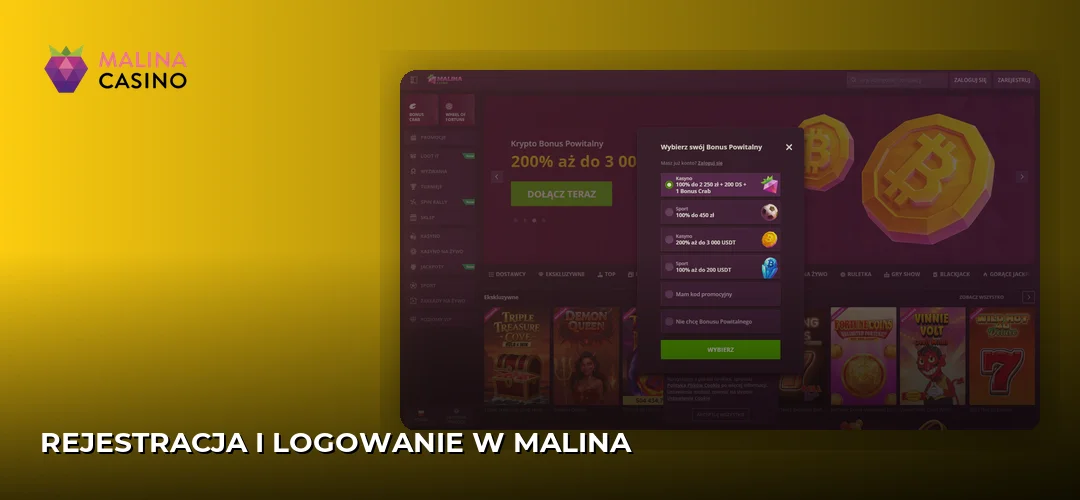 Zrzut ekranu strony Malina